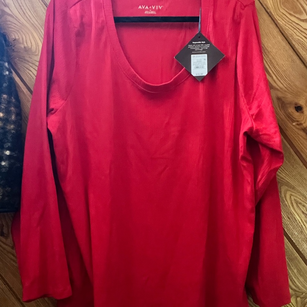 Ava & Viv Bold Red Blouse